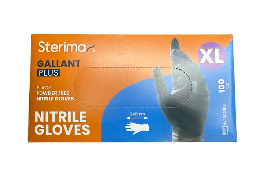 DISPOSABLE NITRILE GLOVES BLACK POWDER FREE  Car Cleaning  Mechanics XL