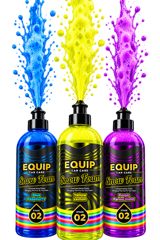COLOURED SNOW FOAM - YELLOW, PURPLE AND BLUE COLOURED SNOW FOAM SET - EQUIP