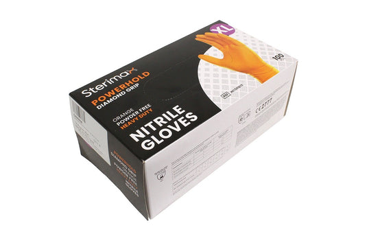 DISPOSABLE NITRILE GLOVES ORANGE POWER GRIP Car Cleaning Mechanics X LARGE
