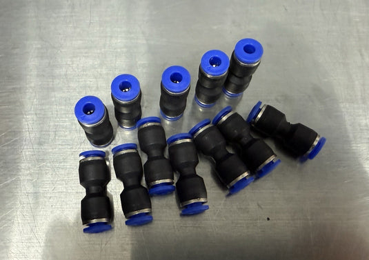 PNEUMATIC PUSH IN FITTING AIR WATER PIPE- STRAIGHT CONNECTOR 4 MM PACK OF 12
