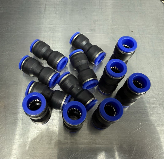 PNEUMATIC PUSH IN FITTING AIR WATER PIPE- STRAIGHT CONNECTOR 12 MM PACK OF 12