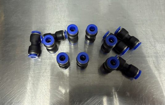 PNEUMATIC PUSH IN FITTING AIR WATER PIPE- STRAIGHT CONNECTOR 6 MM PACK OF 12