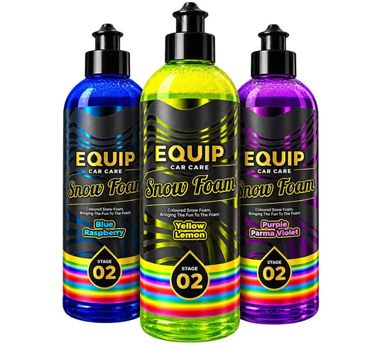 COLOURED SNOW FOAM - YELLOW, PURPLE AND BLUE COLOURED SNOW FOAM SET - EQUIP