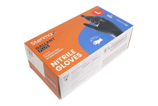 DISPOSABLE NITRILE GLOVES BLACK POWDER FREE  Car Cleaning  Mechanics LARGE