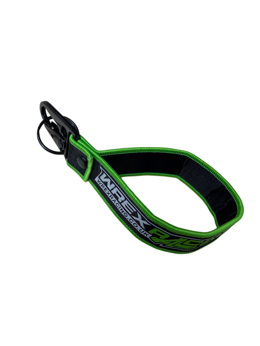WREX RACING LOOPED KEY TAG WITH CLIP + RESIN COVERED STICKER