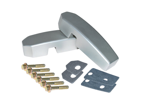 ALUMINIUM WINDSCREEN BRACKET PAIR SILVER