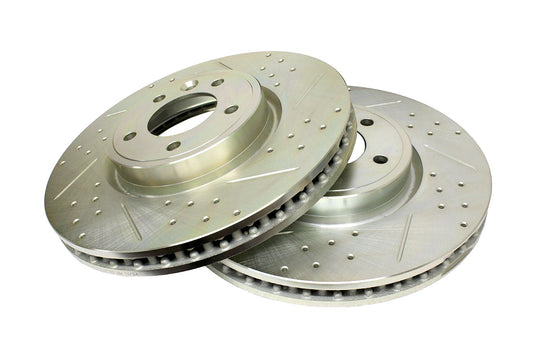 FRONT BRAKE DISC CROSS DRILLED AND GROOVED