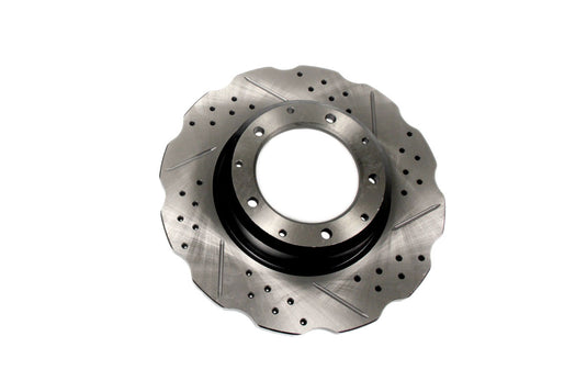 BRAKE DISC - CROSS DRILLED AND GROOVED - REAR - 110 83 - 06 / 110 07 > / 130 83 - 06 / 130 07 >