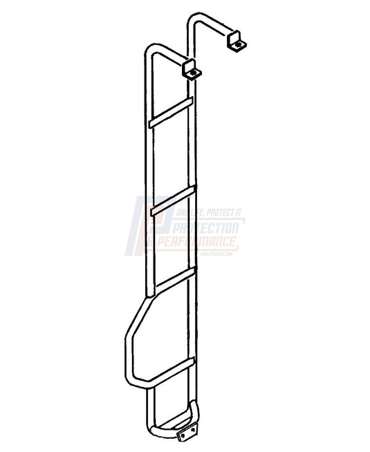 PANDP REAR LADDER FOR 90 / 110 FITTED WITH FULL EXTERNAL ROLL CAGE