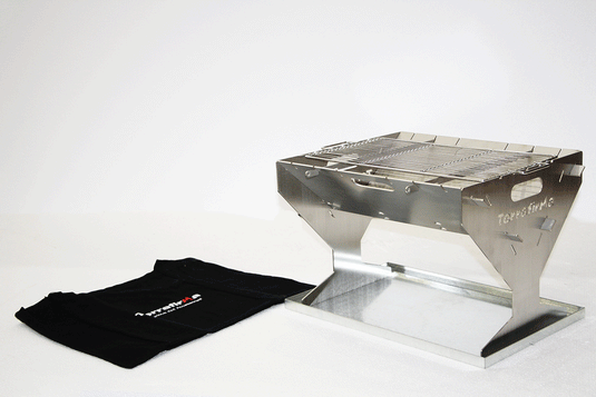 TERRAFIRMA STAINLESS STEEL FIRE PIT BBQ + CARRY BAG