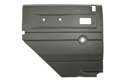 DARK GREY LEFT HAND PUSH BUTTON REAR DOOR CARD WITH MANUAL WINDOWS DEFENDER UPTO 2007