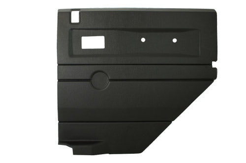 BLACK RIGHT HAND PUSH BUTTON REAR DOOR CARD WITH ELECTRIC WINDOWS DEFENDER UPTO2007