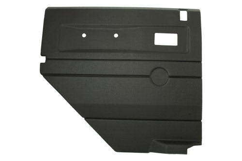 BLACK LEFT HAND PUSH BUTTON REAR DOOR CARD WITH ELECTRIC WINDOWS DEFENDER UPTO2007