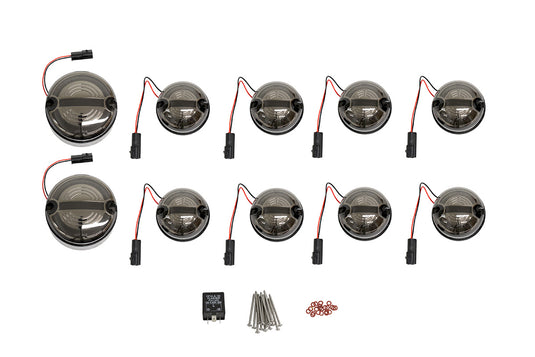 73MM HALO AND BAR STYLE LED DEFENDER LIGHT KIT - SMOKED