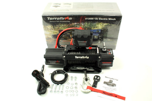 A12000 WINCH - SYNTHETIC ROPE WIRELESS + CABLE REMOTE CONTROL - FITS ALL