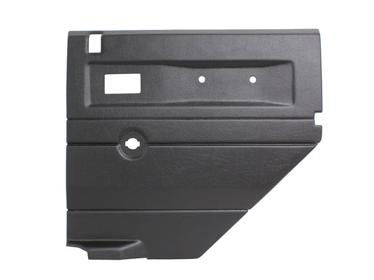 BLACK RIGHT HAND PUSH BUTTON REAR DOOR CARD WITH MANUAL WINDOWS DEFENDER 2007 ON
