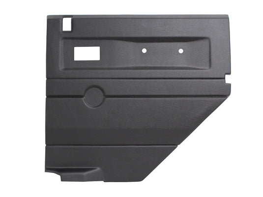 BLACK RIGHT HAND PUSH BUTTON REAR DOOR CARD WITH ELECTRIC WINDOWS DEFENDER 2007 ON