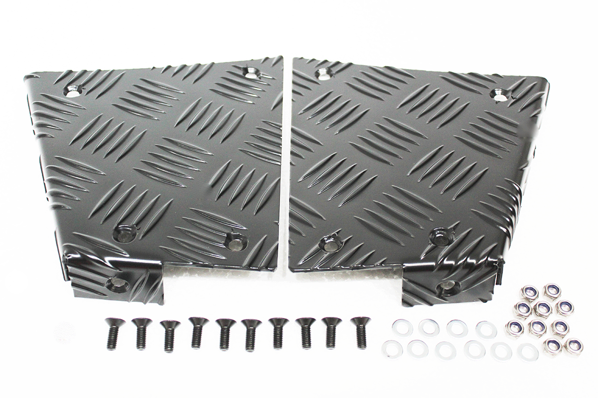 REAR CORNER CHEQUER PLATE KIT - BLACK - ALL DEFENDER 90 – Wrex Racing ltd
