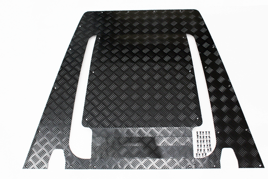 BONNET CHEQUER PLATE - BLACK - ALL DEFENDER 2007 ON