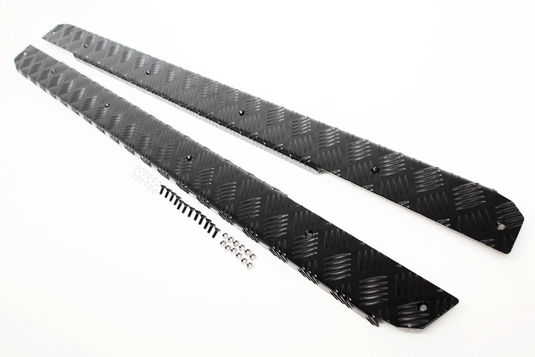 SIDE SILLS CHEQUER PLATE - BLACK - ALL DEFENDER 90