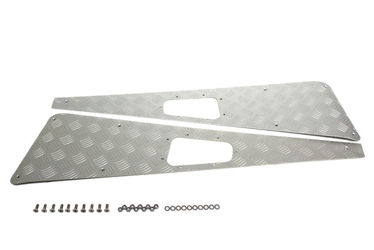 WING TOPS PAIR - CHEQUER PLATE - SILVER - NO AERIAL HOLE - PRE - 2007