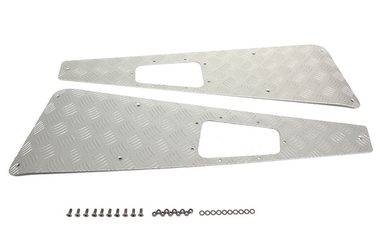 WING TOPS PAIR - CHEQUER PLATE - SILVER - 2007 ONWARDS